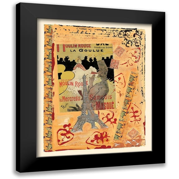 Sigrid, M. 12x14 Black Modern Framed Museum Art Print Titled - Paris nocturne