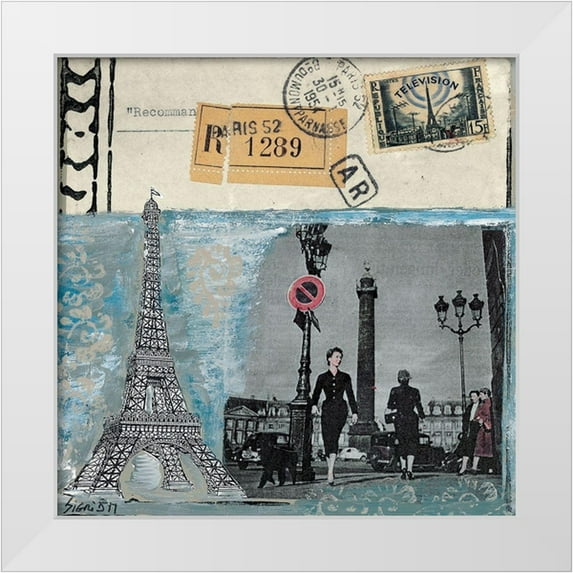 Sigrid, M. 20x20 White Modern Wood Framed Museum Art Print Titled - Souvenirs de Paris