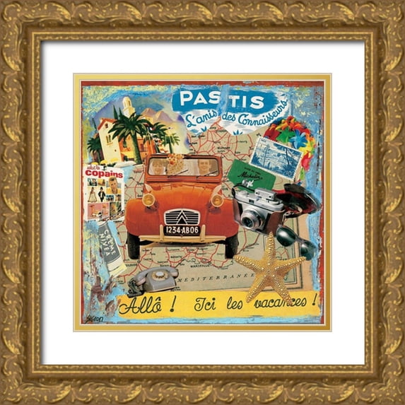 Sigrid, M. 26x26 Gold Ornate Wood Framed with Double Matting Museum Art Print Titled - Pastis