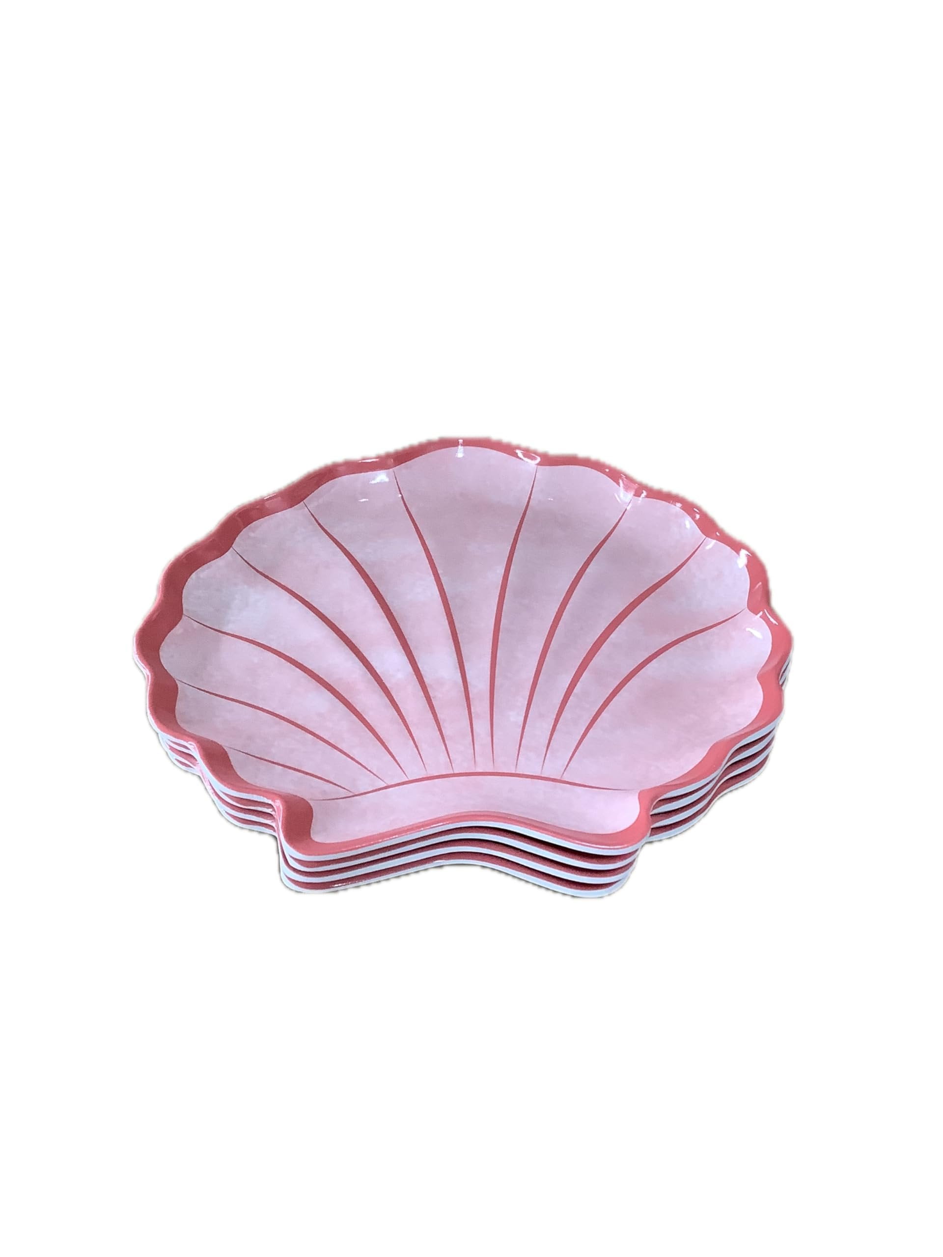 Lot de 4 assiettes à dîner en mélamine en forme de poisson
