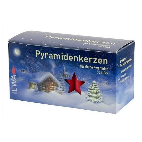 Sigro 50 Pieces Pyramid Candles, 14 X , Wax, Red, One Size, Red, 74 Mm