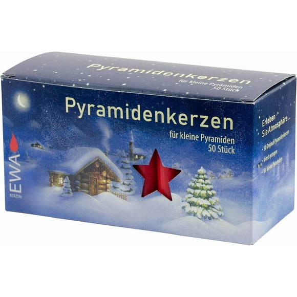 Sigro 50 Pieces Pyramid Candles, 14 x 74 mm, Wax, Red, One Size