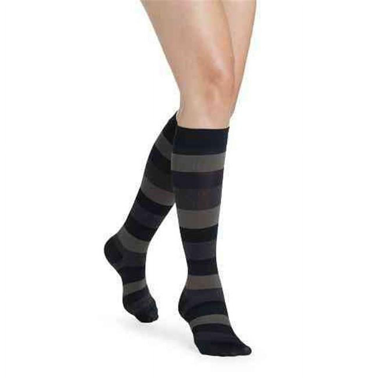 Sigvaris 832 Women's Knee High Compression Socks - 20-30 MmHg, Microfiber Royal Blue Argyle, Closed Toe - View #6