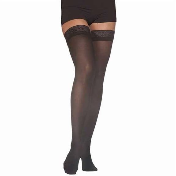Sigvaris Style 782 Sheer 20-30 Closed Toe Thigh High Compression Stockings w/Grip Top Cafe LL Long