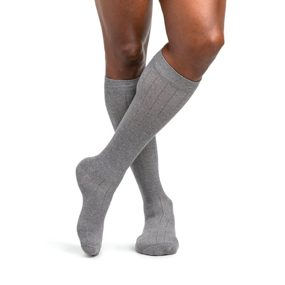 Sigvaris 252 Men's Style Linen Knee High Socks - mmHg Light Grey LS
