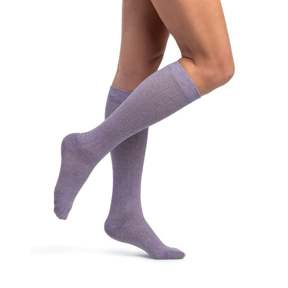 Sigvaris 252 Women's Style Linen Knee High Socks - mmHg Lavender MS