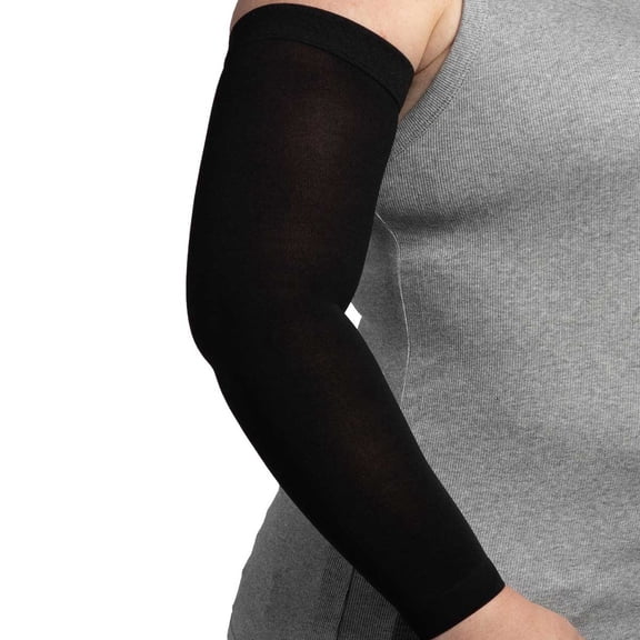 Sigvaris 572A Specialty Secure Lite Arm sleeve - 20-30 mmHg Reg Reg Black Small