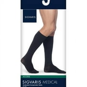 Sigvaris 921CXSM99 15-20 mmHg Mens Access Calf High Compression Socks, Black - Extra Large -Short
