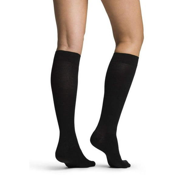 Sigvaris All Season Wool 152CB99 15-20mmHg Womens Closed Toe- Calf Socks - Black- Size B