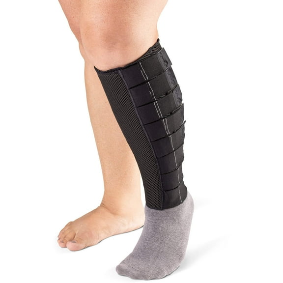 Sigvaris COOLFLEX No Foot Below Knee Inelastic Compression Garment Right Black Medium/Large