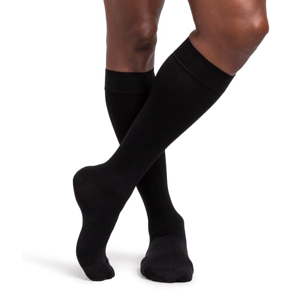 Sigvaris Dynaven 921 Access Men's Ribbed Knee Highs w/Grip Top 15-20 mmHg