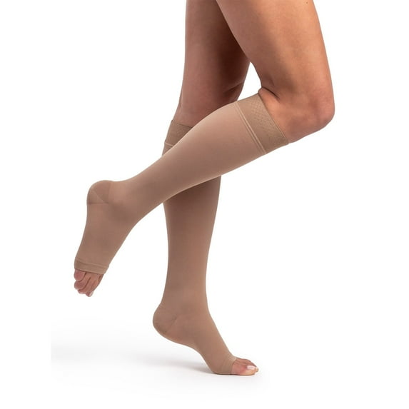 Sigvaris Dynaven 972 Access 20-30 Open Toe Knee High Compression Stockings Crispa SS Short