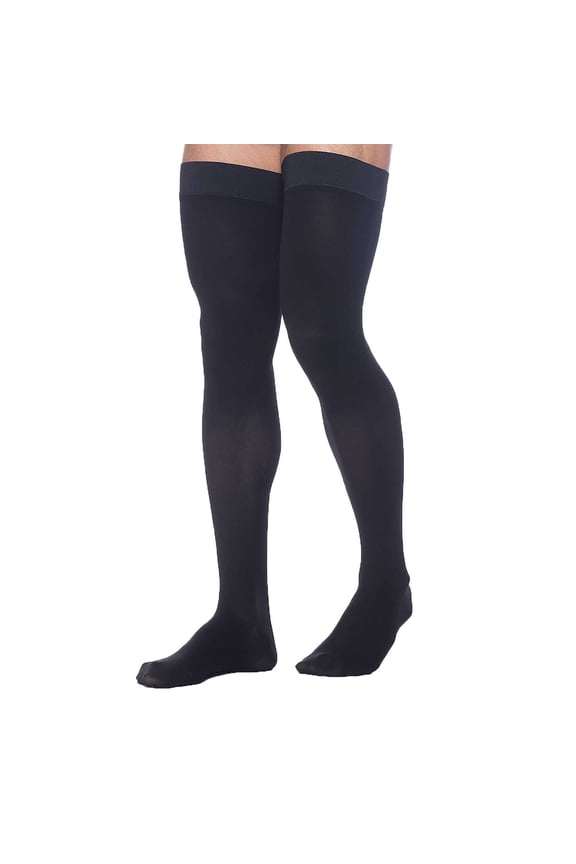Dynaven 972 Access Men's 20-30 Closed Toe Thigh High Compression Stockings Black SS Short