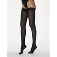 thumbnail image 1 of Sigvaris Essential 232 Cotton Women's 20-30 Closed Toe Thigh High Compression Stockings w/Grip Top Black ML Long, 1 of 2