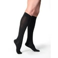 thumbnail image 1 of Sigvaris Essential 233 Cotton Women's 30-40 Closed Toe Knee High Compression Stockings w/Grip Top Black SL Long, 1 of 2