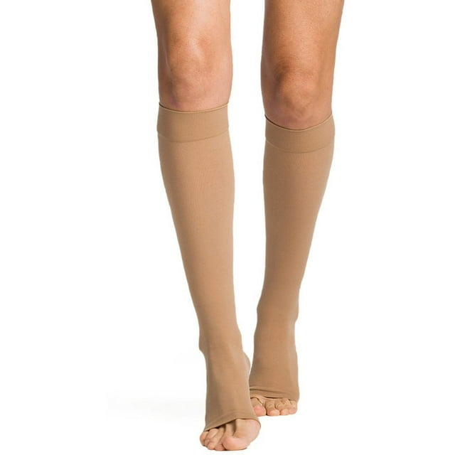 Sigvaris Essential 863 Opaque 30-40 Open Toe Knee High Compression Stockings Crispa LS Short