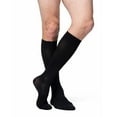 thumbnail image 1 of Sigvaris Essential 863 Opaque Men's 30-40 Open Toe Knee High Compression Stockings Black XS Short, 1 of 3