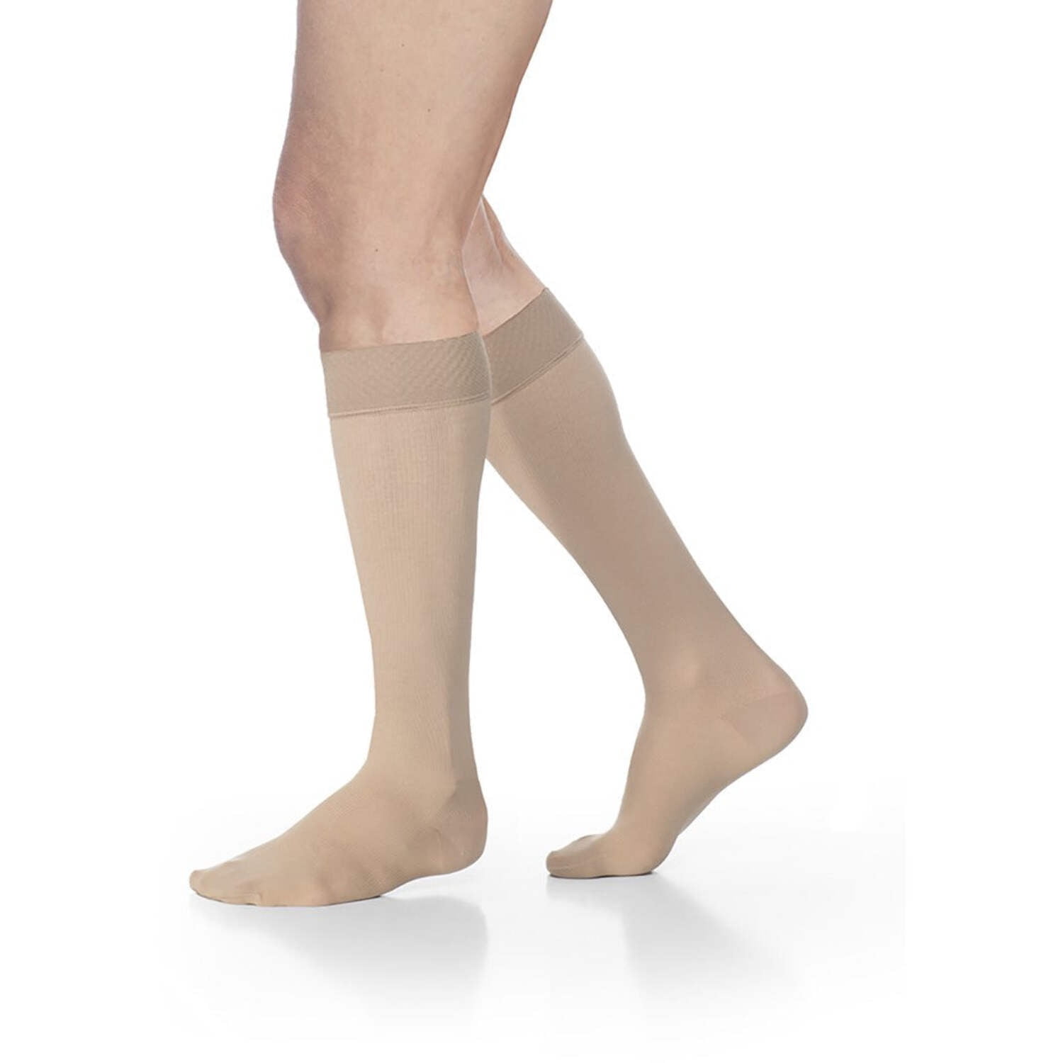 Sigvaris Essential 863 Opaque Women's 30-40 Closed Toe Knee High Compression Stockings w/Grip Top Crispa MS Short