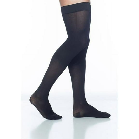 Sigvaris Midtown Microfiber 822NSSM32 20-30 mmHg Midtown Microfiber Mens Closed Toe Thigh Highs- Tan-Khaki- Small and Short