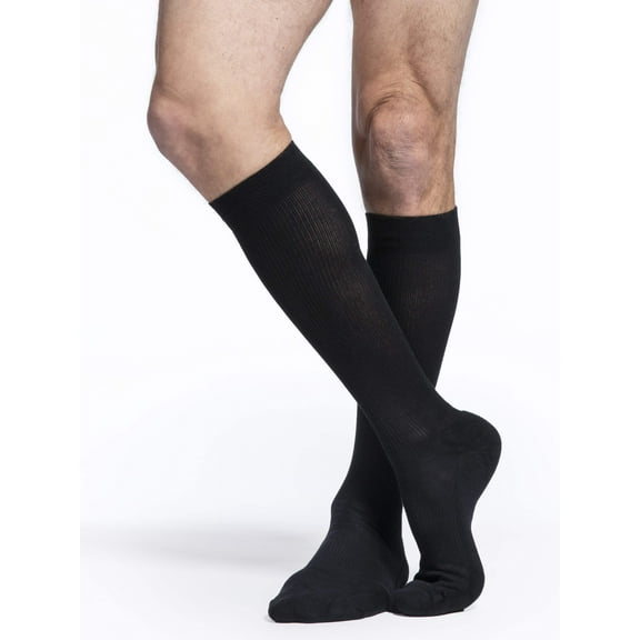 Sigvaris Motion 362 Cushioned Cotton Men's 20-30 Knee High Compression Socks Black ML Long