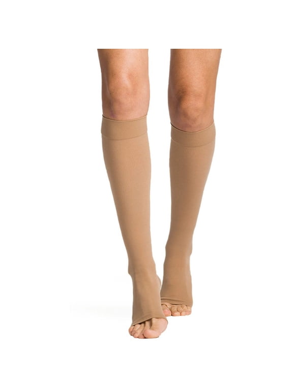 Essential 862 Opaque 20-30 Open Toe Knee High Compression Stockings Crispa LS Short