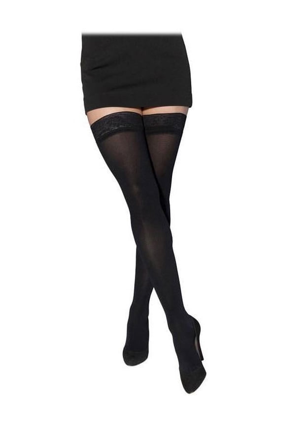 Sigvaris Style 843 Soft Opaque 30-40 Closed Toe Thigh High Compression Stockings w/Grip Top Nude SS Short