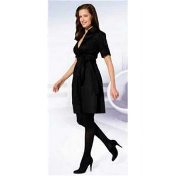 Sigvaris Soft Opaque Soft Opaque Womens Open Toe Panty - Black - Small Long