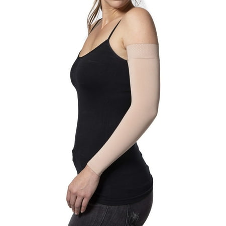 Sigvaris Specialty 562 Secure 20-30 mmHg Lymphedema Compression Armsleeve w/Dot Top Band Beige X1