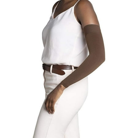 Sigvaris Specialty 562 Secure 20-30 mmHg Lymphedema Compression Armsleeve w/Dot Top Band Cocoa S4