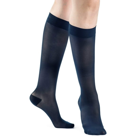 Sigvaris Style 782 Sheer 20-30 Closed Toe Knee High Compression Stockings Dark Navy SS Short