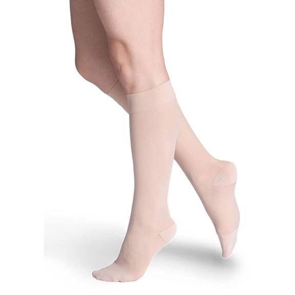 Sigvaris Style 782 Sheer 20-30 Closed Toe Knee High Compression Stockings Warm Sand SL Long