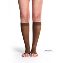 Sigvaris Style 782 Sheer 20-30 Open Toe Knee High Compression Stockings Mocha ML Long