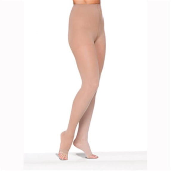 Sigvaris Style 783 Sheer 30-40 Open Toe Compression Pantyhose Natural MS Short