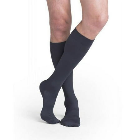 Sigvaris Style 822 Men's Microfiber 20-30 Knee High Compression Stockings w/Grip Top Black LS Short