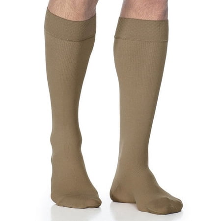 Sigvaris Style 822 Men's Microfiber 20-30 Knee High Compression Stockings w/Grip Top Tan-Khaki XS Short