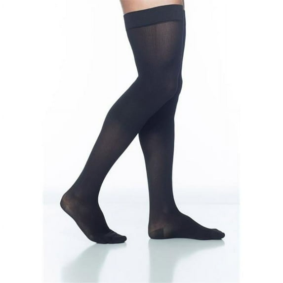 Sigvaris Style 823 Men's Microfiber 30-40 Thigh High Compression Stockings w/Grip Top Black MS Short