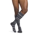 thumbnail image 1 of Sigvaris Style 832 Microfiber Patterns Men's Closed Toe Socks - 20-30 mmHg Long  Mini-Stripe Graphite ML  Long 832CMLM07, 1 of 3