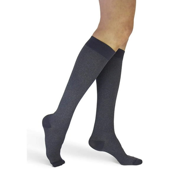 Sigvaris Style 832 Microfiber Patterns Women's 20-30 Knee High Compression Socks Graphite Heather SL Long