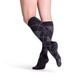 thumbnail image 1 of Sigvaris Style 832 Microfiber Patterns Women's Closed Toe Socks - 20-30 mmHg Long  Onyx Argyle ML  Long 832CMLW49, 1 of 3