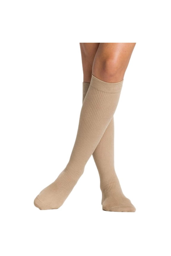 Well Being 146 Women's Casual Cotton Knee High Socks 15-20 mmHg