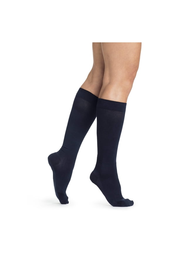 Well Being 151 Zurich Collection Women's Sea Island Cotton Socks - 15-2 Navy C