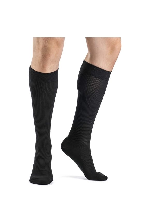 Well Being 186 Men's Casual Cotton Knee High Socks 15-20 mmHg