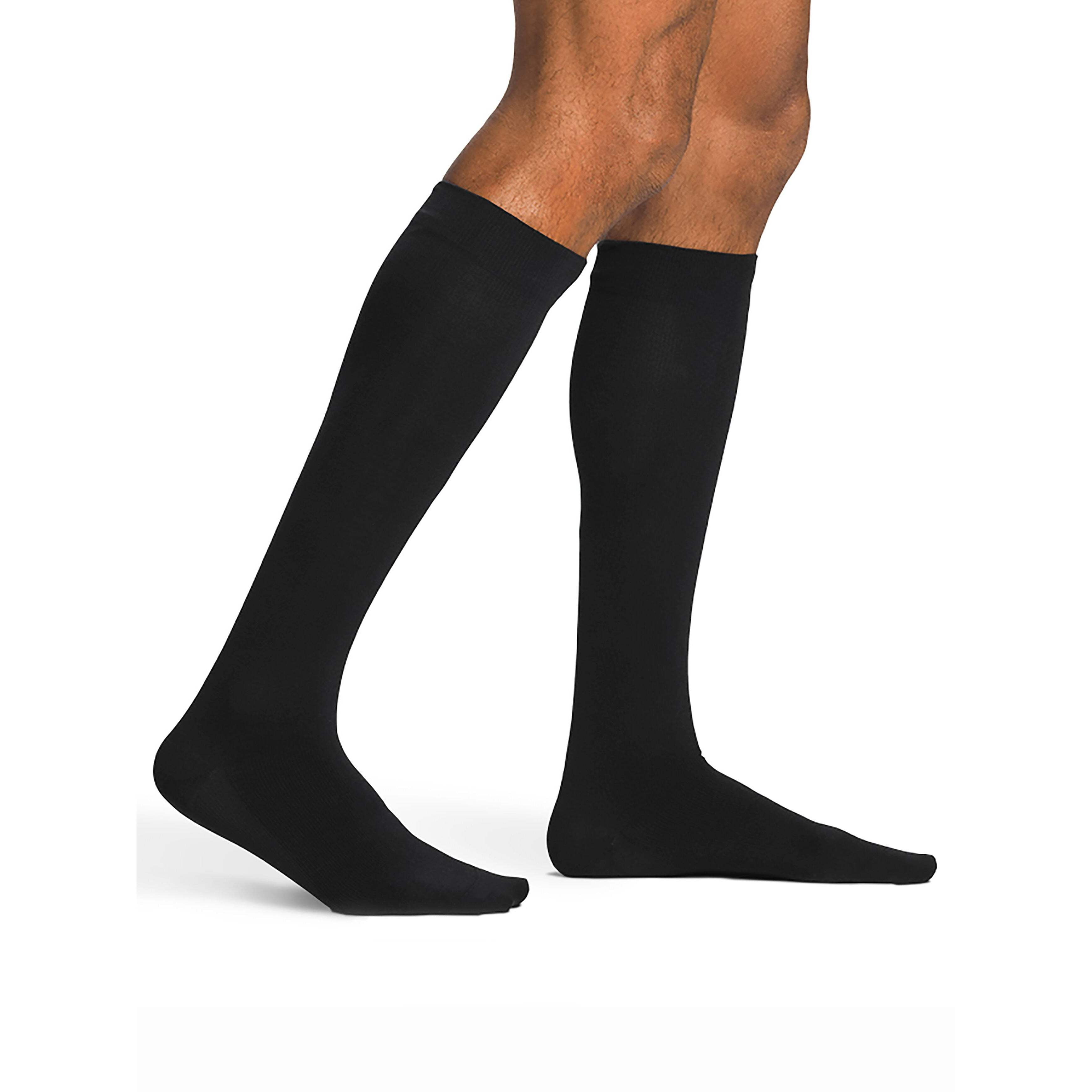 Pantherella Men's Pembrey Sea Island Cotton Socks - Black, Luxury Dress Socks