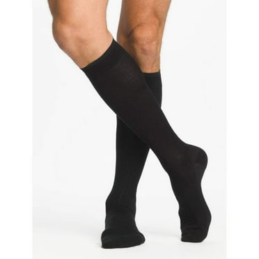 Sigvaris Well Being 192 Zurich Collection Men's All-Season Wool Socks - 15-20 mm   Black C