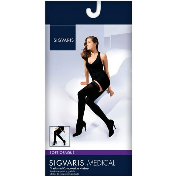 Sigvaris Women's Soft Opaque 841 Thigh High 15-20mmHg-Medium Short-Mulberry