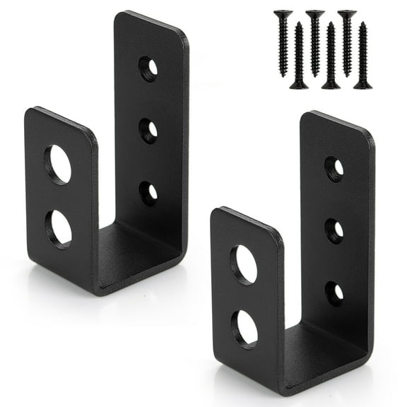 Sihnman 2x4 Door Barricade Brackets (2pcs)-Drop Open Bar Holder Steel U for 2 by 4 Lumber as Security Door Reinforcement, Door Jammer, Tool Hanger Your Home, Barn, Shed, Garage, Gate
