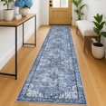 thumbnail image 1 of Suelur Runner Rugs 2x12 Blue Runner for Hallways Non-Slip Washable Kitchen Runner with Rubber Backing Soft Printed Distressed Medallion Floor Carpet Runner for Laundry Bedroom Entryway, 1 of 8