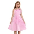 thumbnail image 1 of SiiRoh Flower Girls Tutu Dress Sleeveless Floral Embroidered Wedding Pageant Birthday Tulle Dresses Pink 6, 1 of 6