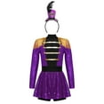 thumbnail image 1 of SiiRoh Girls Circus Ringmaster Jumpsuit Sequins Tassels Tutu Skirt Leotard with Hats for Stage Party Purple 8, 1 of 7