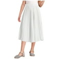 thumbnail image 1 of SiiRoh Girls Elastic High Waist Pleated Maxi Skirt Midi Swing Skirts Beach Vacation Summer Outfits White 140, 1 of 5